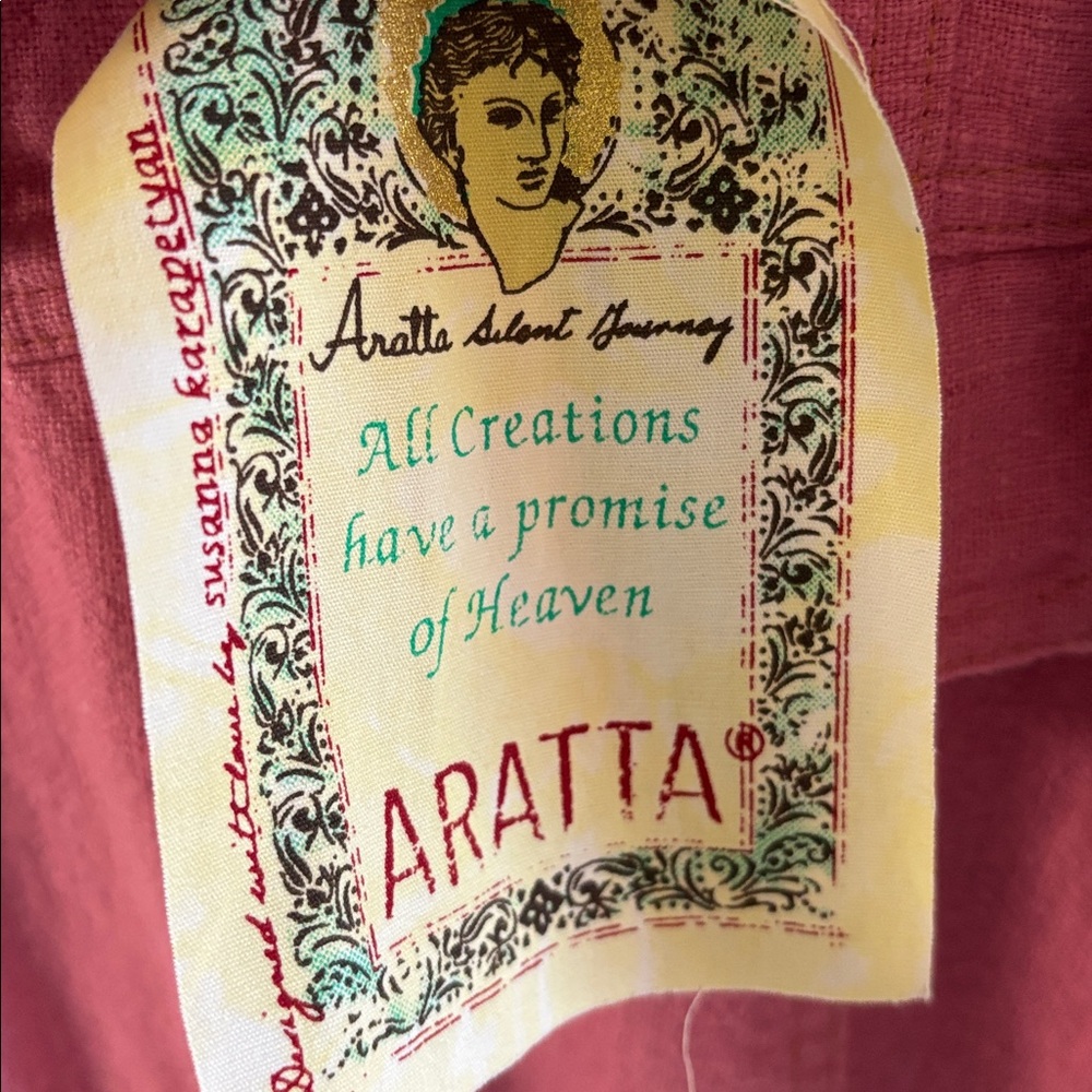 Aratta Rose-Red Embroidered Double-Breasted Trench Coat - Picture 3 of 4